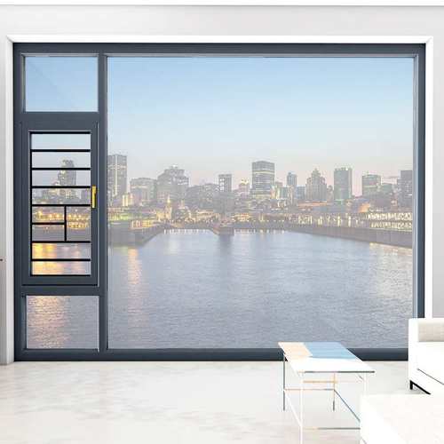 110断桥铝合金平开窗自建房别墅落地窗封阳台系统窗纱一体平开窗