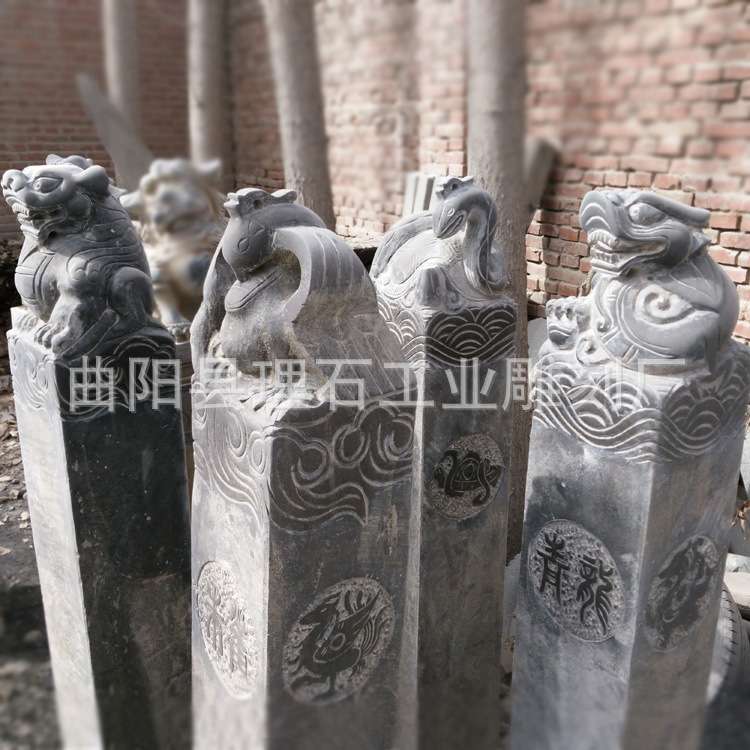 直销石雕拴马桩青石仿古四大神兽栓马桩青龙白虎朱雀玄武石雕