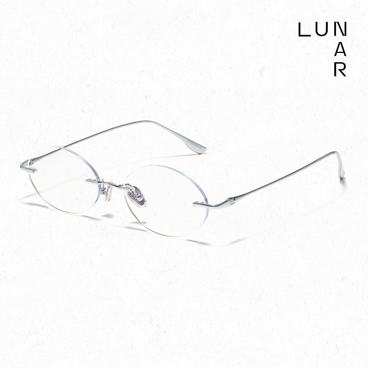 LUNAR复古书呆子纯钛无框眼镜框女超轻圆框高级感ins韩系近视度数