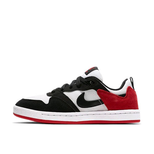 Nike SB Alleyoop麂皮包裹性防滑低帮板鞋男黑白红CJ0882-102