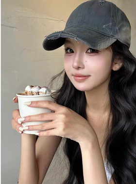 韩ins棒球帽假发女长卷发新款四季百搭减龄素颜自然大帽檐鸭舌帽