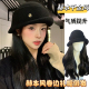 黑色赫本风千金礼帽假发女秋冬英伦风卷边渔夫帽气质高级显脸小