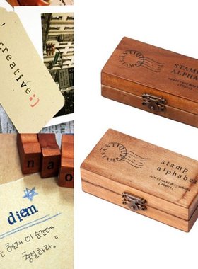 极速30pcs Retro Alphabet Lewtter Uppercase Lowercase Wooden