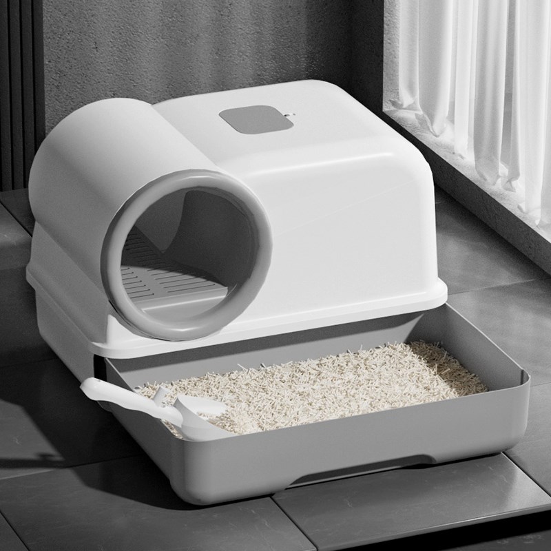 极速走廊式猫砂盆超大号全封闭防B外溅垫双层猫厕所封闭式特大号