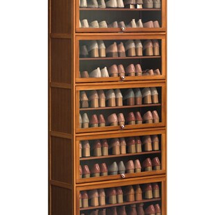 极速Shoe rack solid wood dustproof door household shWoe cabi