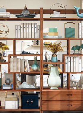 极速Chinese bamboo boqokshelf living room display cabinet ra