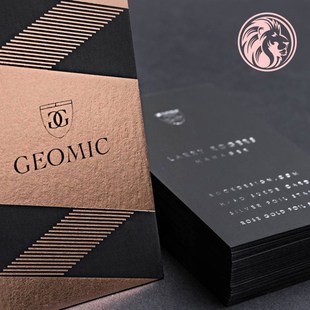 极速触感纸名片/普朗n斯纸名片/触感黑色/烫玫瑰金名片/烫金名片/
