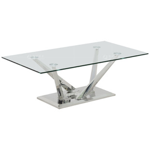 极速简约轻奢不锈钢几何s茶几桌客厅家用钢化玻璃茶几电视柜组合