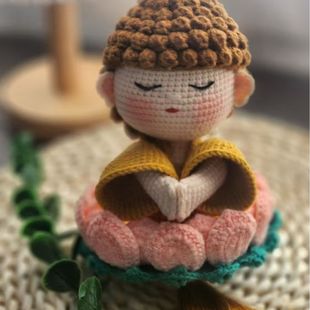 佛陀车载挂件摆件手工自制钩织礼物毛线钩针编织diy玩偶材料成品