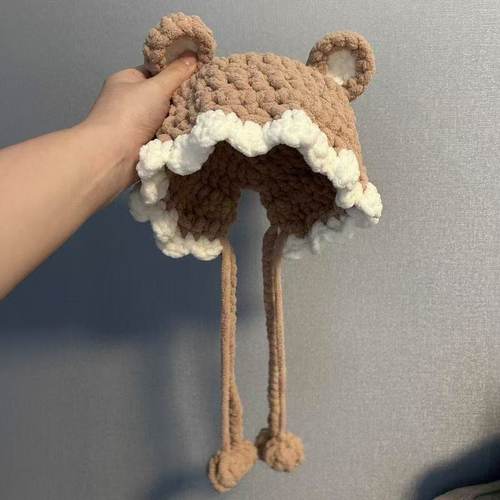 卡通小熊帽手工DIY编织材料包