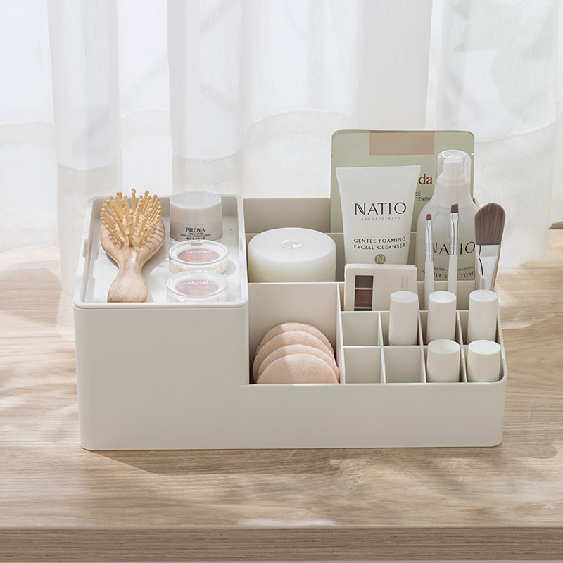 卸妆棉收纳盒透明防尘带盖多功能梳妆台桌面化妆棉签口红分格盒子,收纳整理,卸妆棉收纳盒,淘宝优惠券,粉丝福利购,淘宝优惠卷