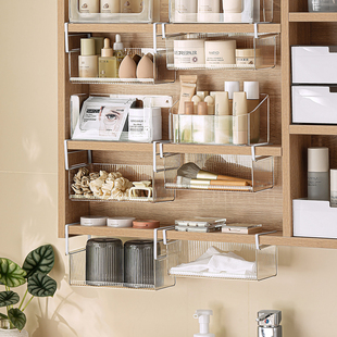 镜柜收纳盒浴室洗漱台洗手间卫生间壁挂挂篮化妆品口红整理收纳盒