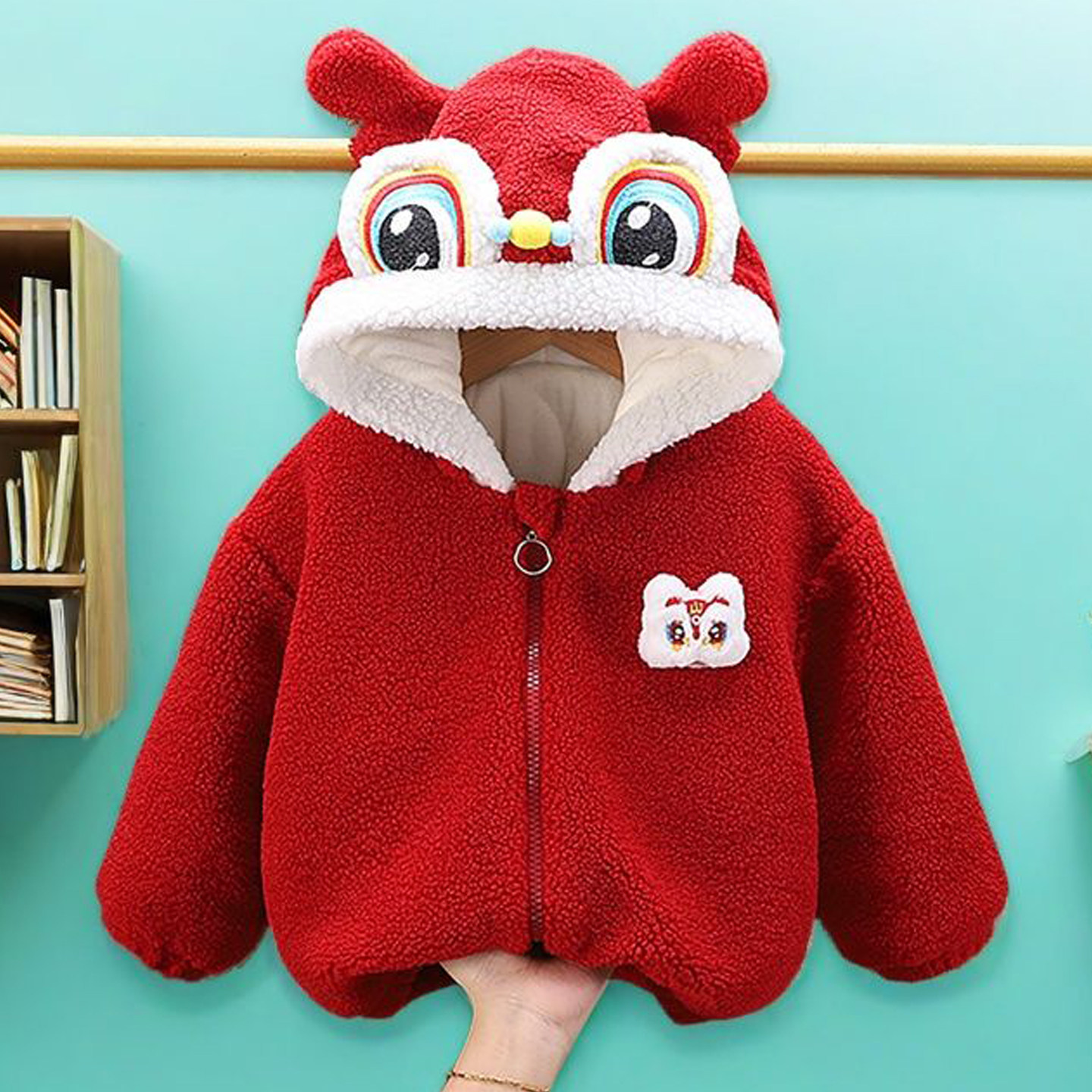 男童棉服2025新款冬季过年拜年服加绒加厚保暖连帽棉袄女宝宝外套