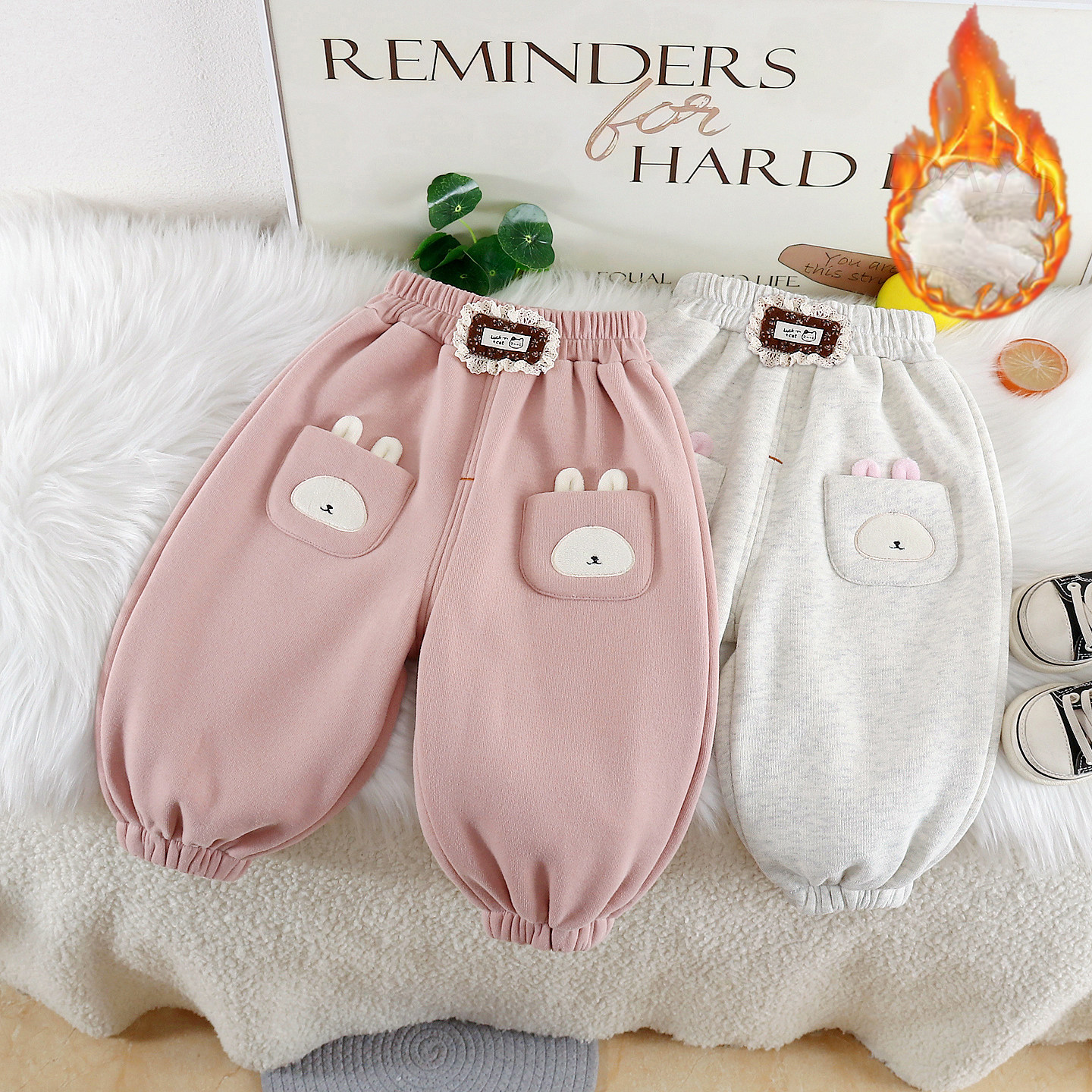 女童裤子2025新款秋冬季加薄绒运动休闲长卫裤外穿洋气束脚裤百搭