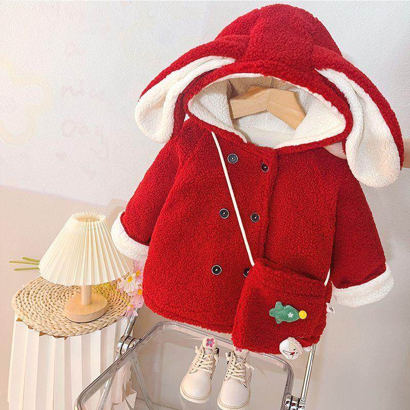 女童秋冬季外套加绒加厚保暖卫衣新款棉服婴儿宝宝兔耳朵拜年衣服,童装/婴儿装/亲子装,皮草/仿皮草,淘宝优惠券,粉丝福利购,淘宝优惠卷