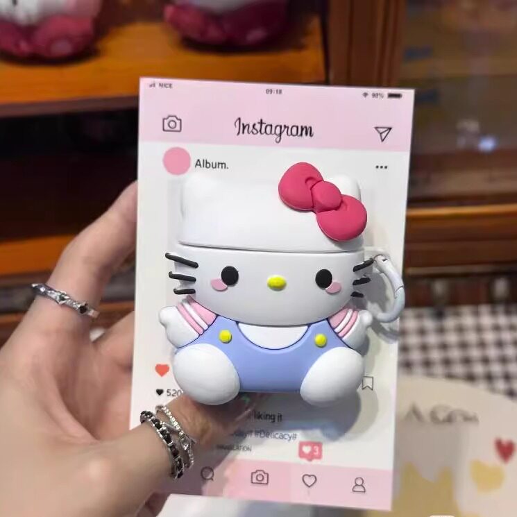 小众少女心可爱kt猫咪airpods pro2代耳机壳适用苹果3代保护套个性防摔新款硅胶软壳二代华强北5代三代保护壳