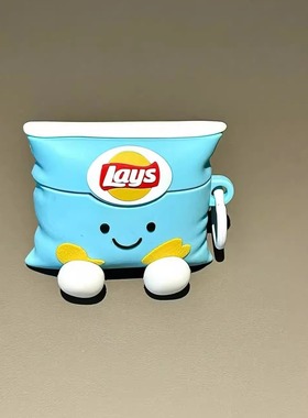 可爱蓝色薯片适用苹果airpodspro2代保护套4代华强北5代蓝牙耳机套耳机壳保护壳小众3代个性硅胶软壳Jellycat