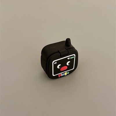 可爱翻盖镜子企鹅大哥大适用苹果4代耳机保护套AirPodsPro1/2代蓝牙保护壳3代卡通可爱软壳硅胶华强北5代防摔