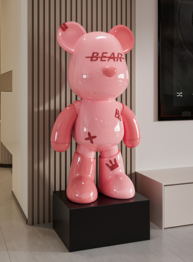 暴力熊装饰品客厅大地板站立的装饰品旁边的电视柜可访问的豪华高