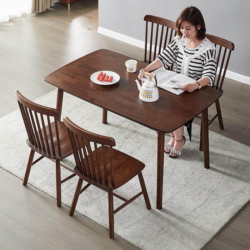 久沐森实木餐桌家用小户型北欧长方形桌子吃饭餐桌椅组合书桌,住宅家具,实木餐桌,淘宝优惠券,粉丝福利购,淘宝优惠卷