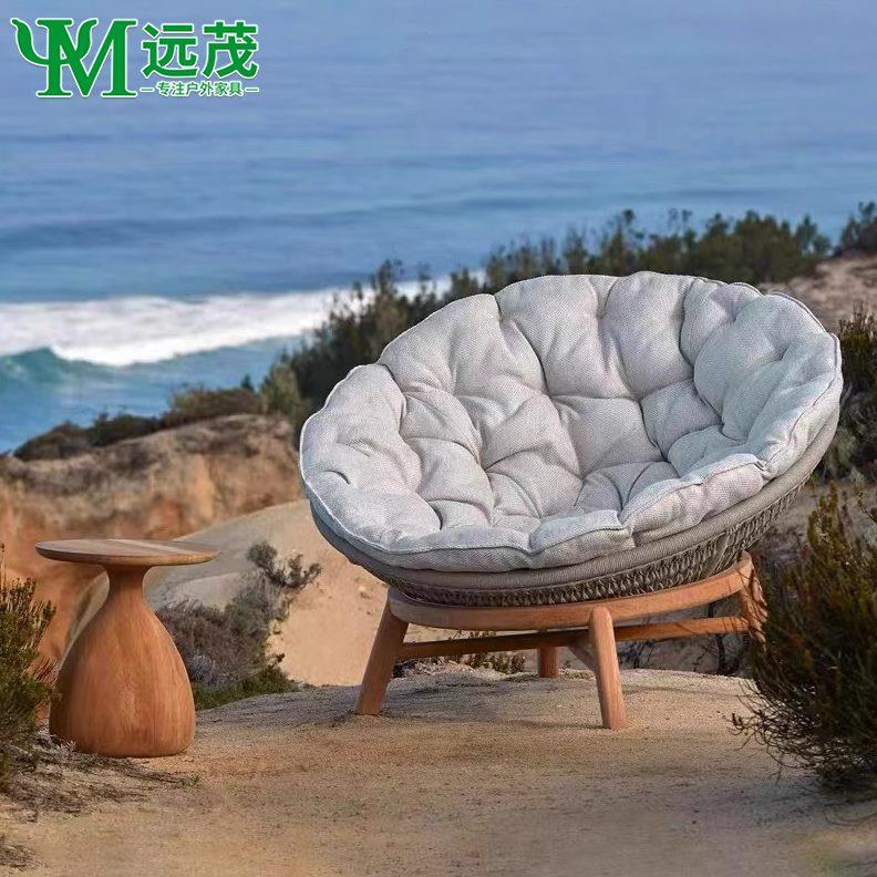 远阳台藤编桌椅组合阳台实木椅天户外北欧茂茶几露休闲户外沙发椅