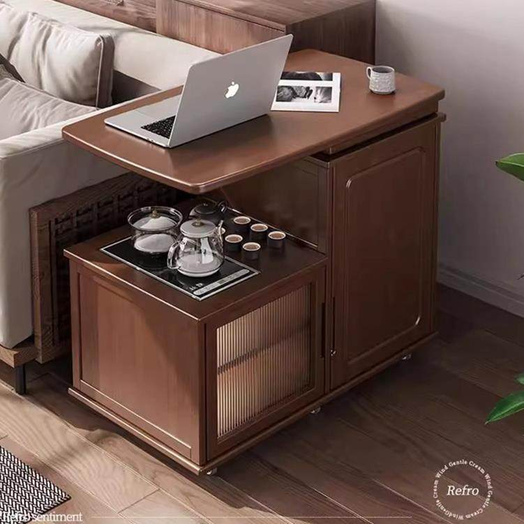 可移动小型茶桌小茶台现代简约茶几烧水壶一体茶水柜家用新款旋转