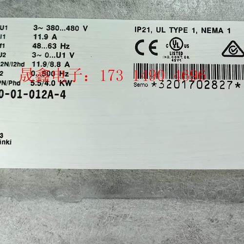 ABB变频器5.5KW/7.5KW,550系列,2020年口【询价产品】