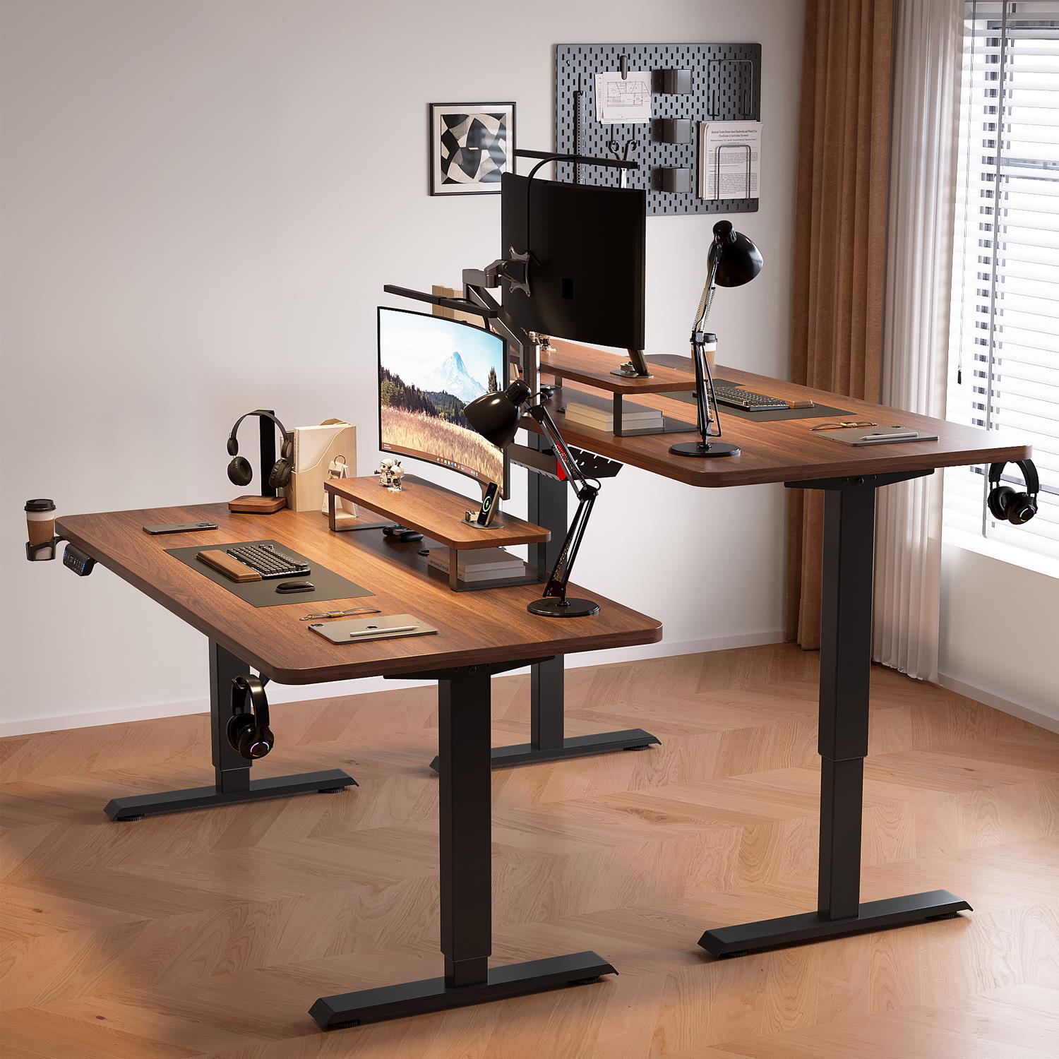 双电机电动升降桌家用办公桌游戏电竞桌可升降电脑桌智能升降桌面