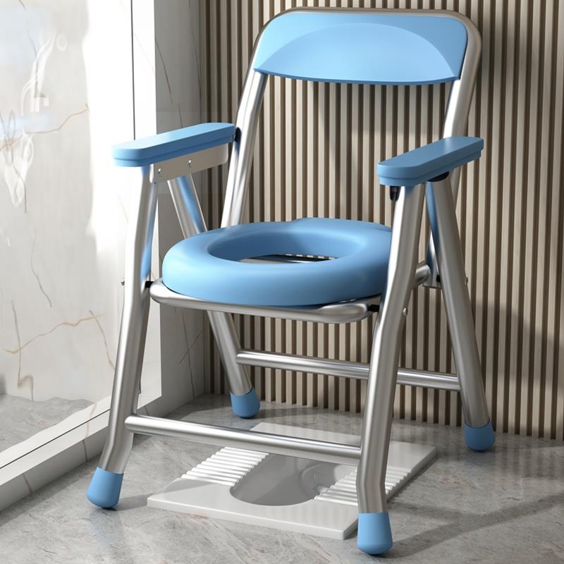 可携式折叠坐便椅老人孕妇身心障碍人士移动厕所带靠背坐厕椅马桶