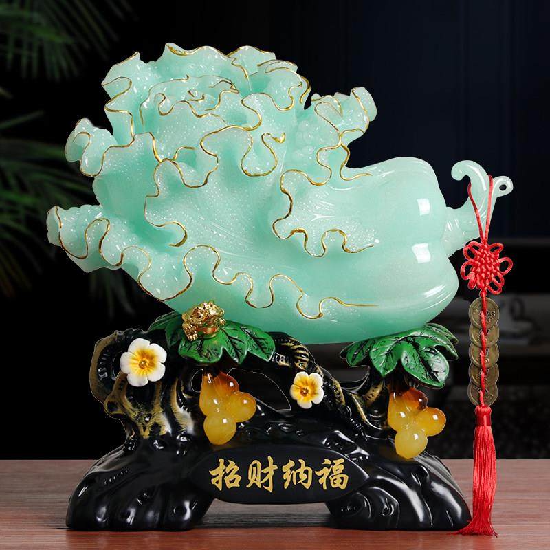 招财玉白菜摆件家居客厅玄关办公室桌酒柜装饰工艺礼品摆饰店铺开,家居饰品,装饰摆件,淘宝优惠券,粉丝福利购,淘宝优惠卷