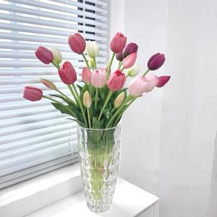 Handsome手感保湿郁金香彷真花高档假花餐桌花艺摆件客厅拍摄道具