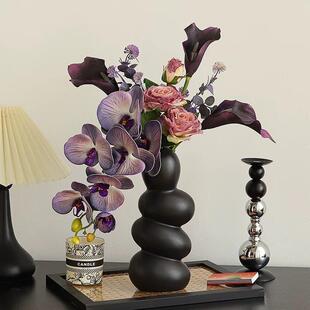 蝴蝶兰把束设计师假花仿真花摆件客厅装饰花餐桌仿生干花插花高档