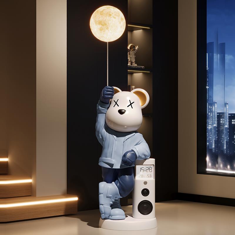 客厅暴力熊摆件大号电视柜旁边大型落地乔迁装饰蓝牙音响高端大气