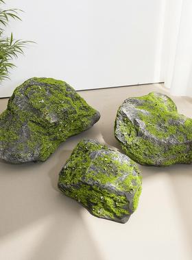 彷真苔藓石头造景绿植假山青苔泡沫假石景观石拍摄道具婚庆舞台墙