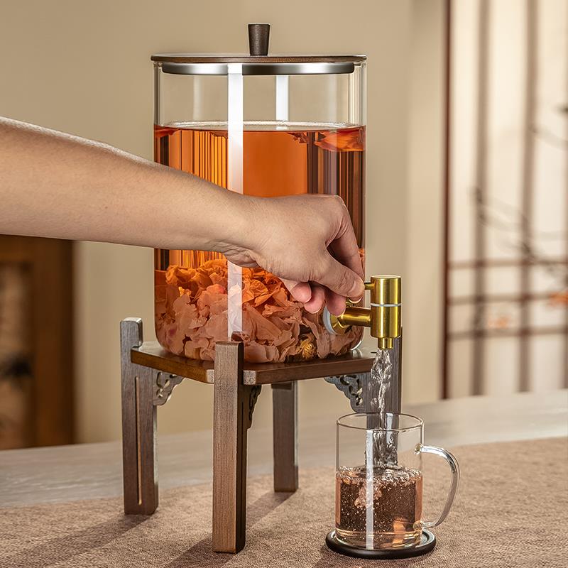 耐高温带龙头玻璃茶壶电热炉煮茶壶加热保温商用加热底座茶壶套装