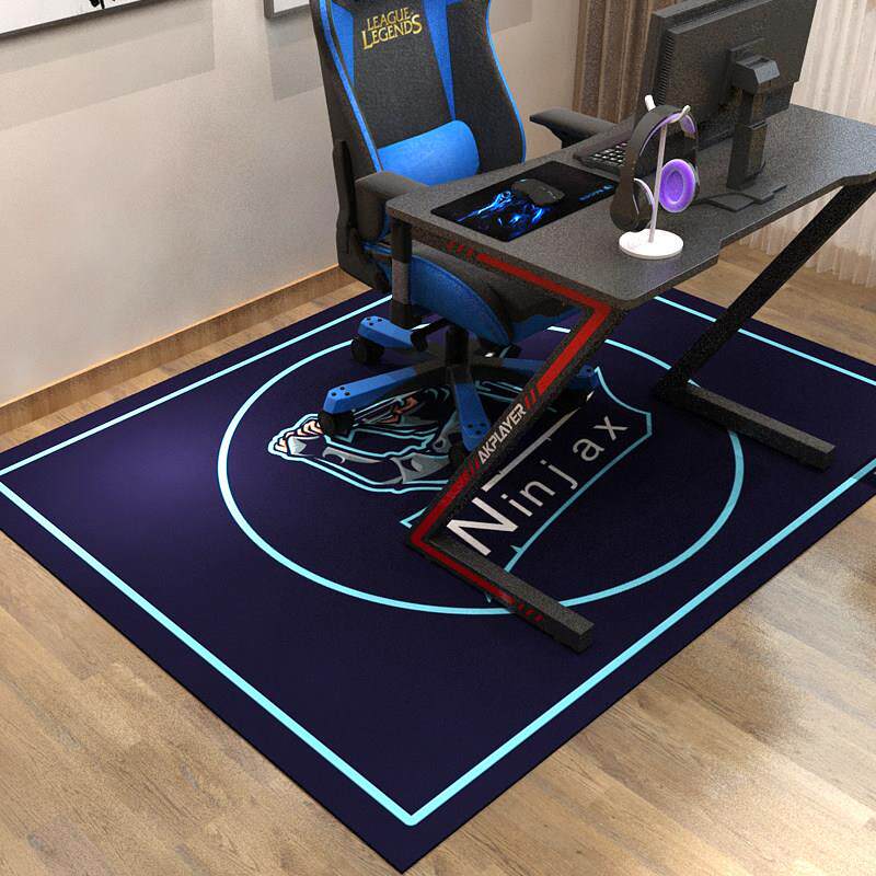 电竞椅地毯圆形电脑椅地垫可定制长方形防滑卡通卧室男生书房个性
