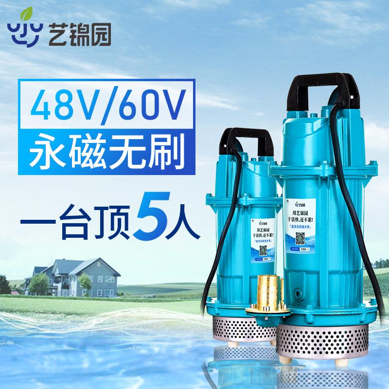 水泵农用灌溉直流潜水泵电动车48v60v高扬程抽水泵无刷电瓶抽水机