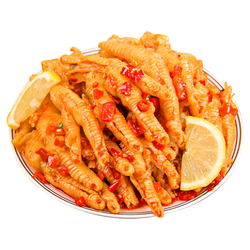 呷卤柠檬无骨鸡爪零食