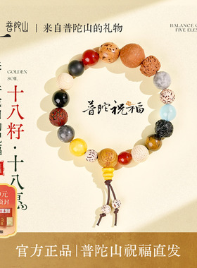 普陀山正品十八籽手串女款多宝菩提佛珠文玩手链男生日送礼物