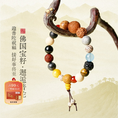 普陀山文创集十八籽多宝菩提手串