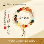 普陀山正品 十八籽手串女款 多宝菩提佛珠文玩手链男生日送礼物