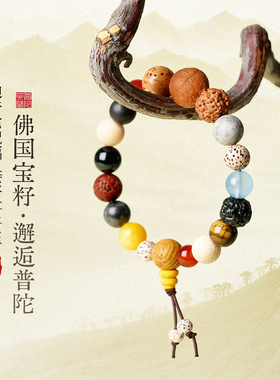 普陀山文创集十八籽多宝菩提手串