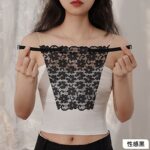 V领防走光神器一片式抹胸女蕾丝性感打底无痕内衣遮胸布胸挡夏季