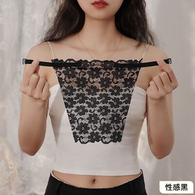 V领蕾丝一片式无痕防走光抹胸