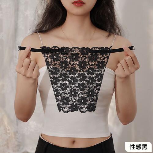 V领蕾丝一片式无痕防走光抹胸