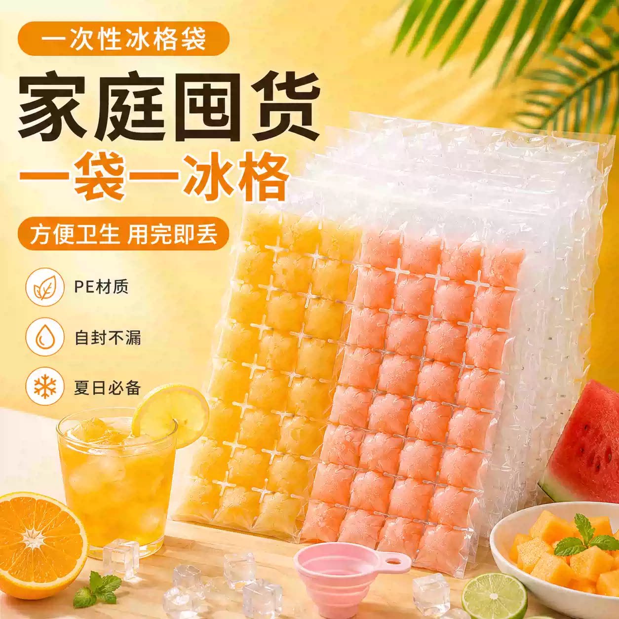 一次性食品级自封口百香果制冰袋