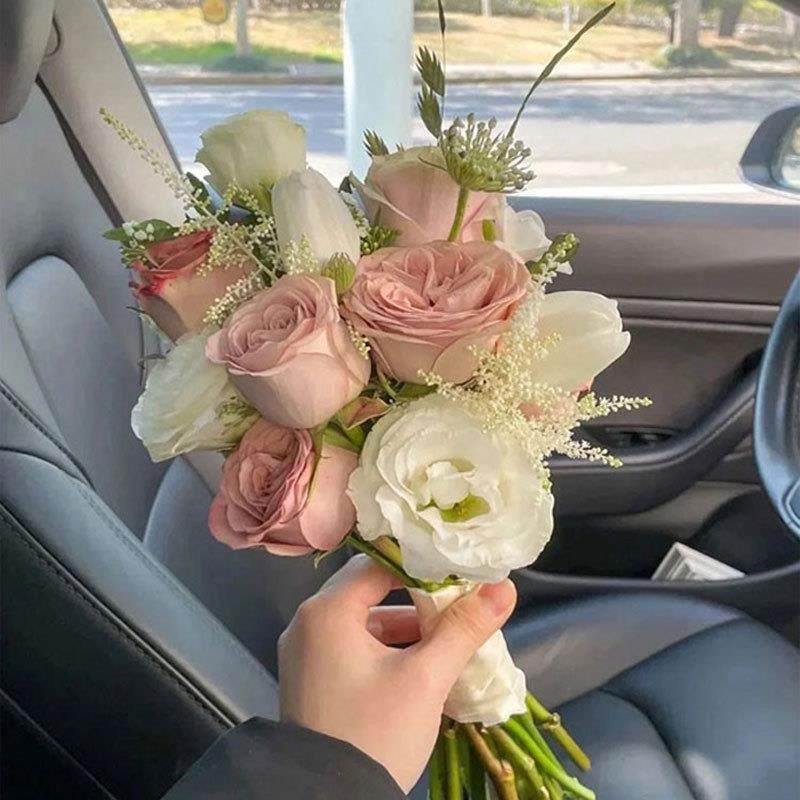 高端手持花新娘婚礼人造花假花婚礼韩国婚礼照片永恒花证书照片花