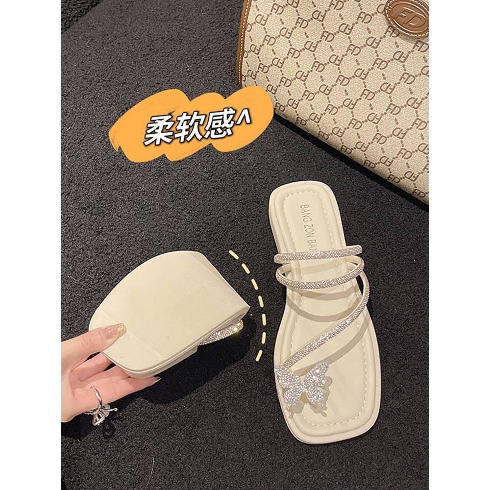 超仙拖鞋女夏外穿平底仙女亮晶晶