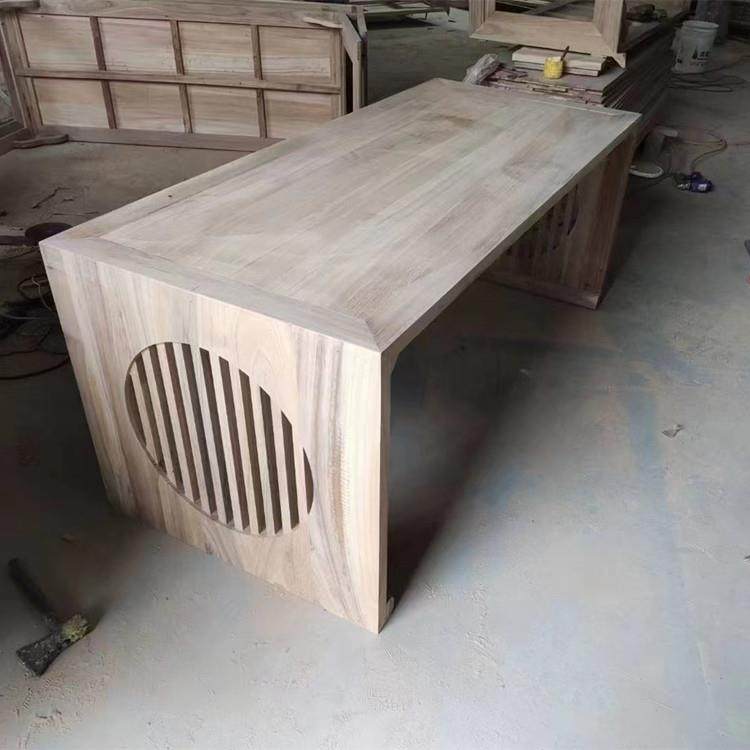 实木书桌茶桌茶台新中式免漆书画桌国学桌北榆木白茬家具书法画案