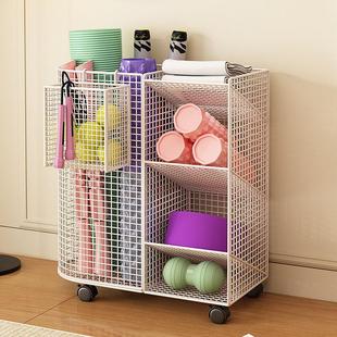 健身运动器材收纳层架家用可移动瑜珈垫泡沫轴筐夹缝哑铃放置架子